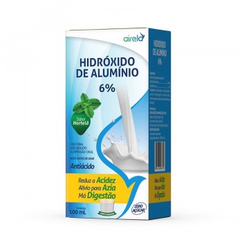 Hidróxido de alumínio 6% sabor horetlã zero açúcar 100ml Airela