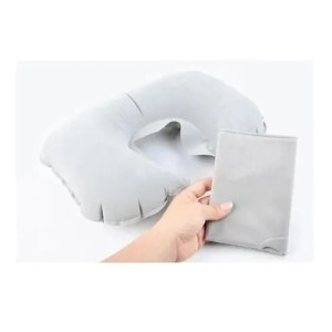 Kit viagem com travesseiro inflável com máscara dois tampões de ouvido 4 itens