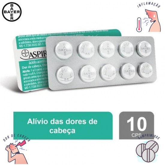 Aspirina 500 mg com 10 comprimidos
