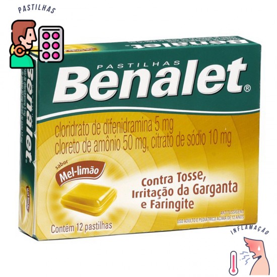 Benalet sabor mel limão 12  pastilhas