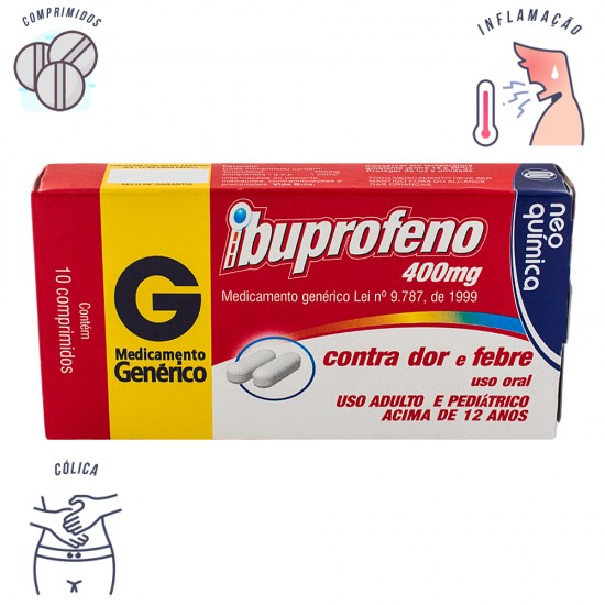 Ibuprofeno 400 mg com 10 comprimidos Neo Química