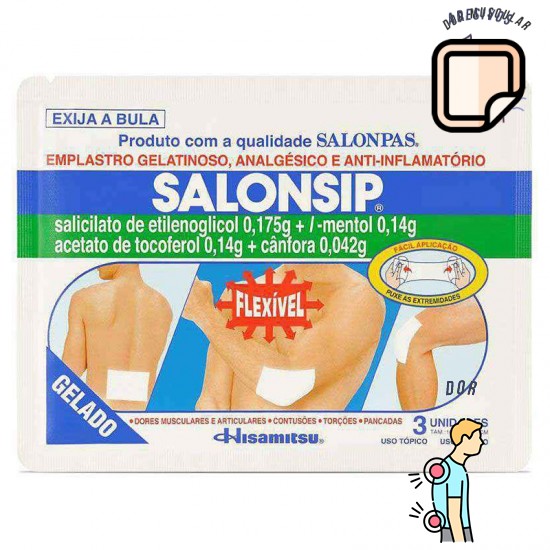 Emplastro gelatinoso  salonsip  com 3 unidades