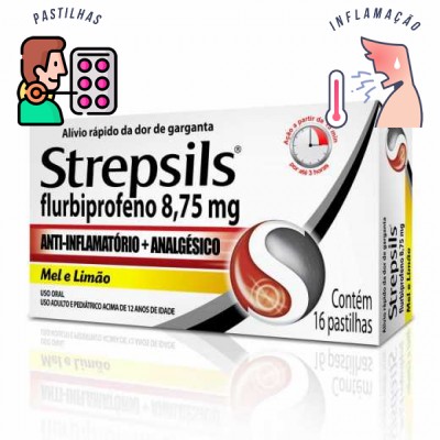 Strepsils pastilhas com 16 unidades sabor mel  limão